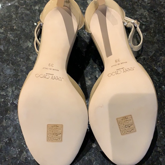 NWT Jimmy Choo Lane 85 Nude Patent Heels Sz 39 - Picture 6 of 9